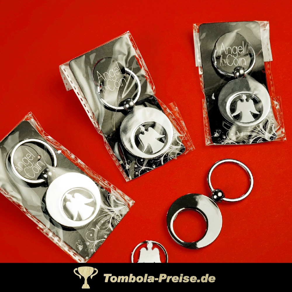 Schl&uuml;sselanh&auml;nger Engel mit Einkaufswagen-Chip