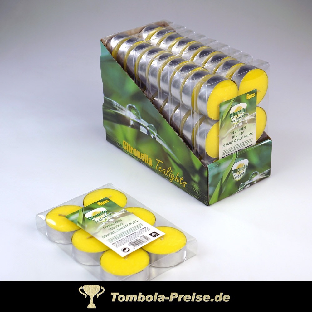 Zitronella Teelichter im Display