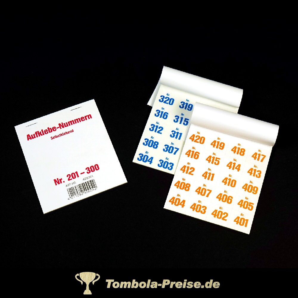 Gewinnnummern-Aufkleber