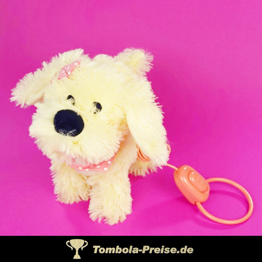 Pl&uuml;sch-Hund l&auml;uft und bellt