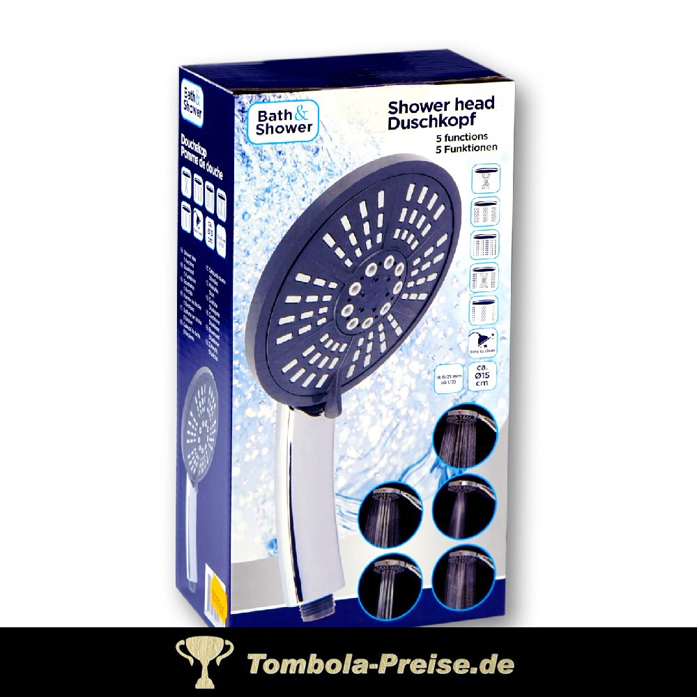 Duschkopf mit f&uuml;nf Funktionen