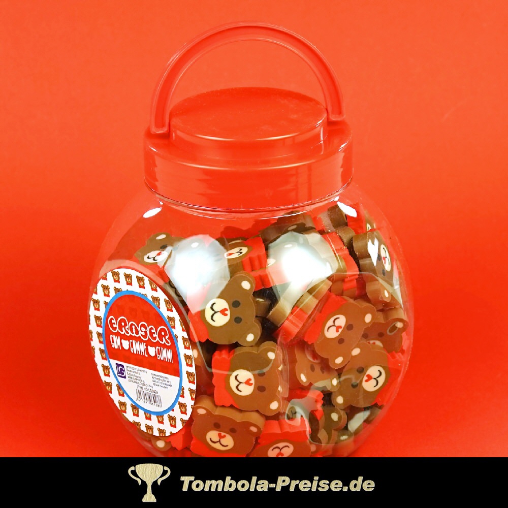 Radiergummis mit B&auml;rengesichtern