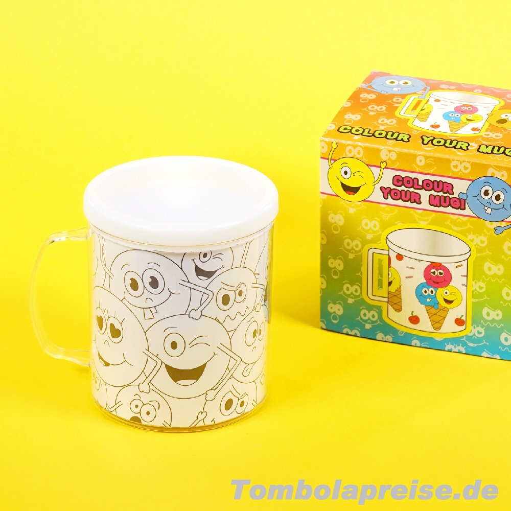 Tombolapreis Trinkbecher mit 3 Malvorlagen