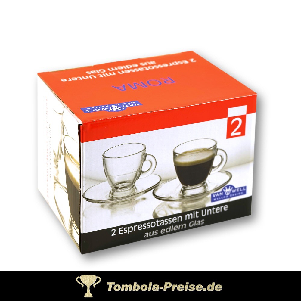 TreuePr&auml;sent Espresso-Tassen aus Glas