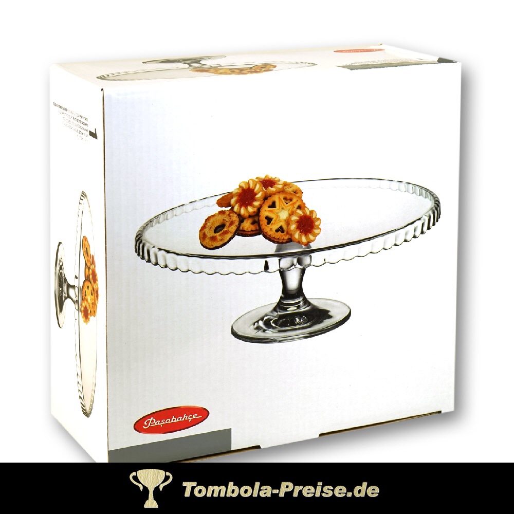 TreuePr&auml;sent Tortenplatte aus Glas