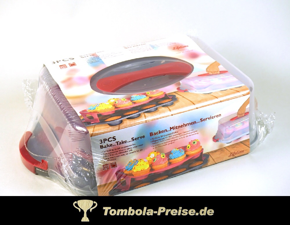 TreuePr&auml;sent Cupcake-Form mit Transportbox