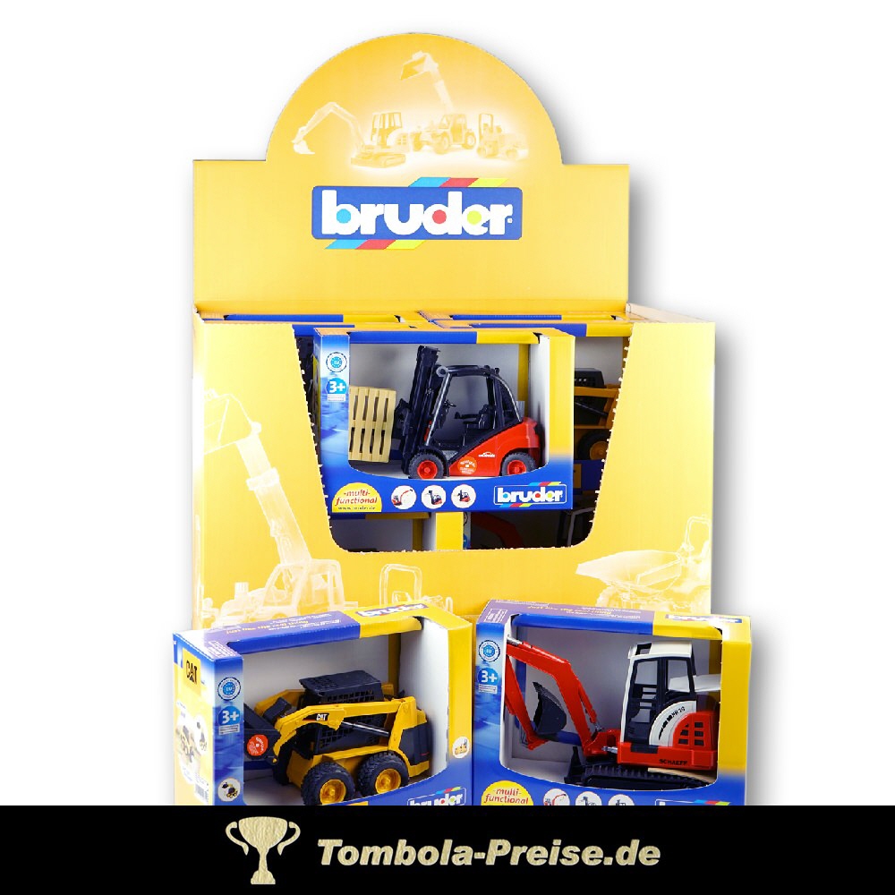 Bruder Baustellenfahrzeuge im Display