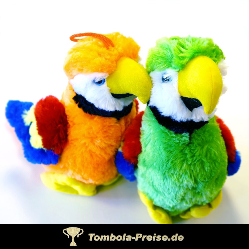 TreuePr&auml;sent Pl&uuml;sch-Papagei sitzend