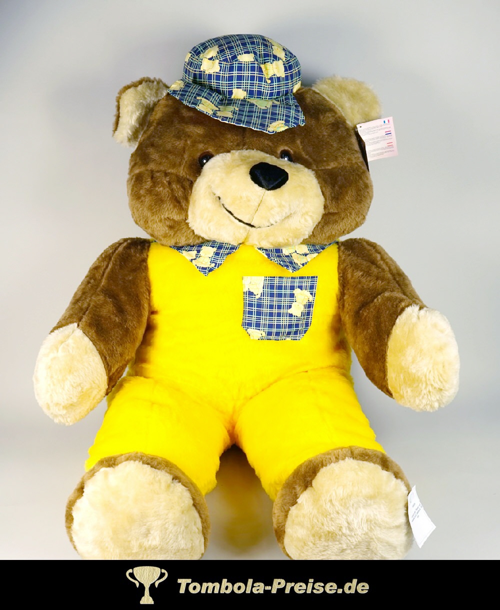 TreuePr&auml;sent Pl&uuml;sch-Hund mit M&uuml;tze 100 cm