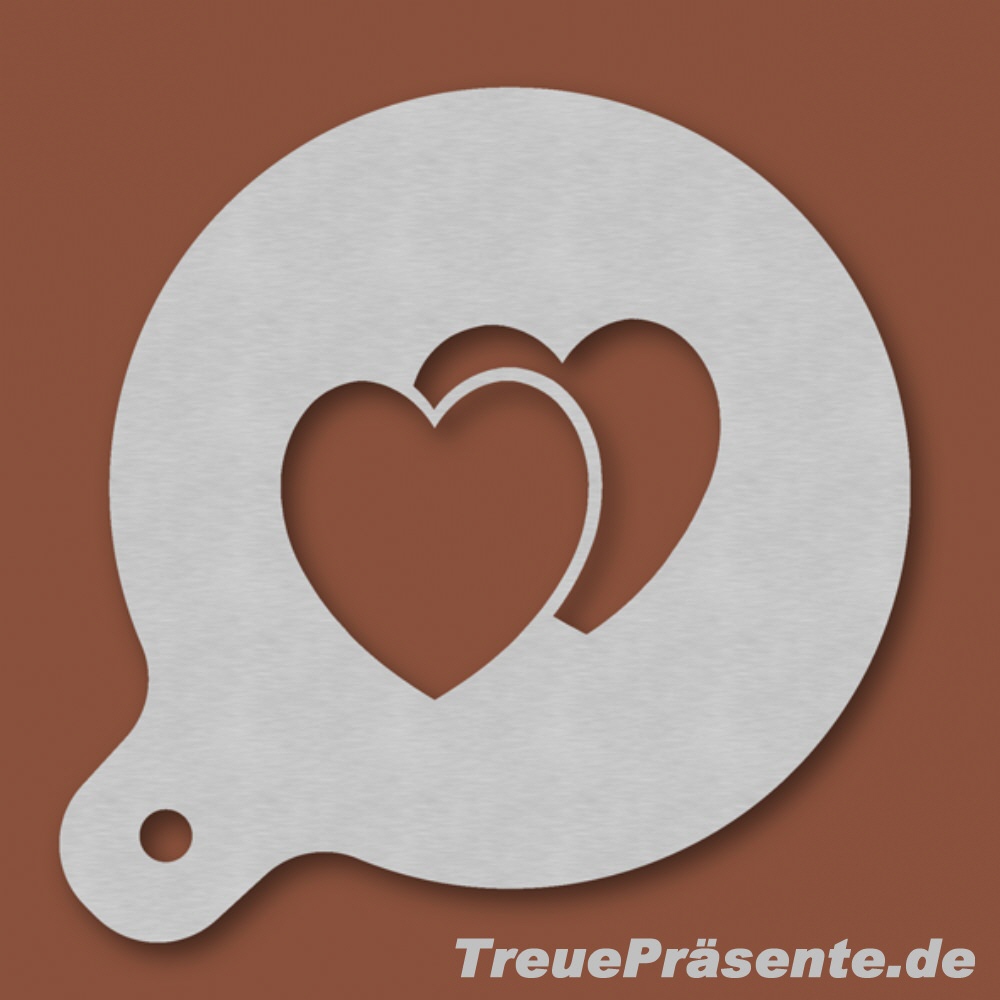 Cappuccinoschablone 2 Herzen