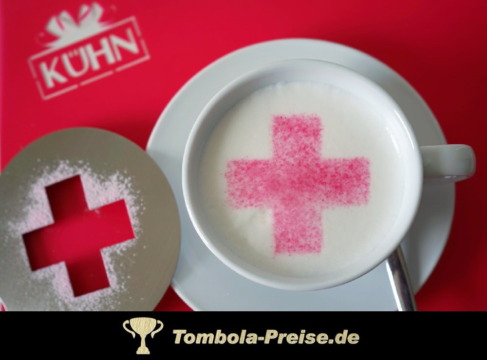 Milchschaumabdruck Cappuccino-Schablone mit Kreuz / Pluszeichen