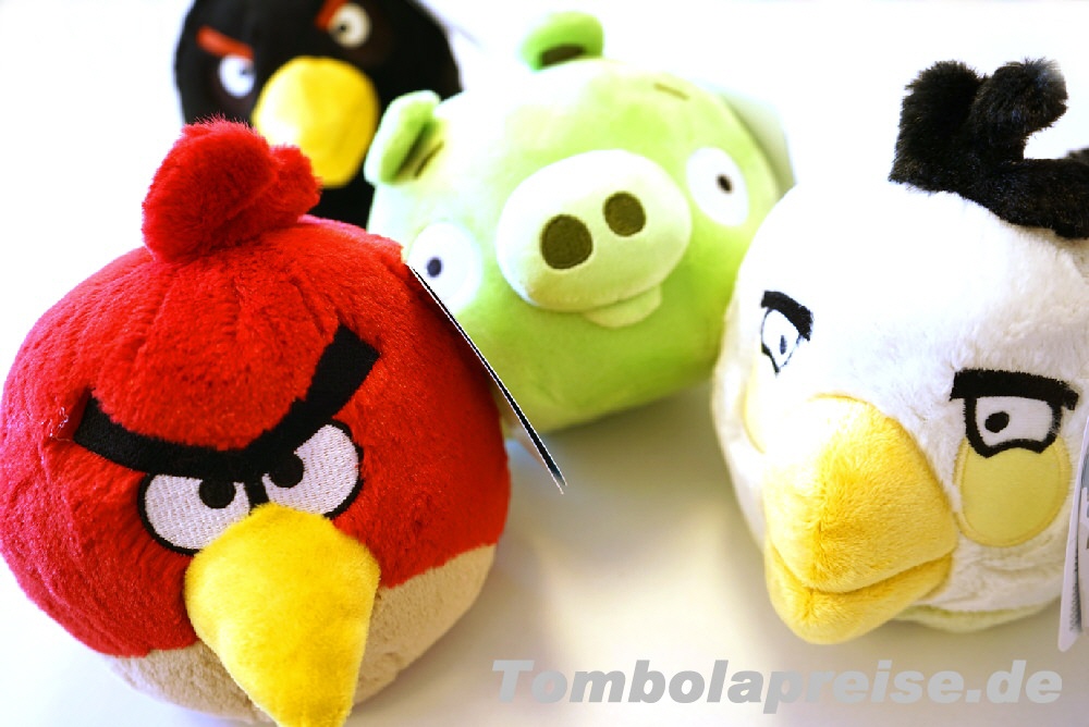 Tombolapreis Angry-Bird-Pl&uuml;schfiguren