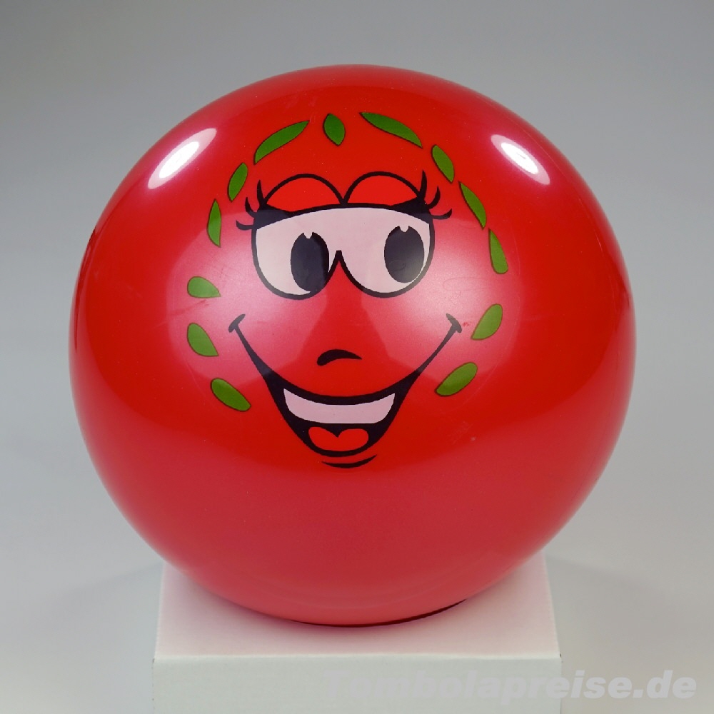 Tombolapreis Ball mit Lachgesicht rot
