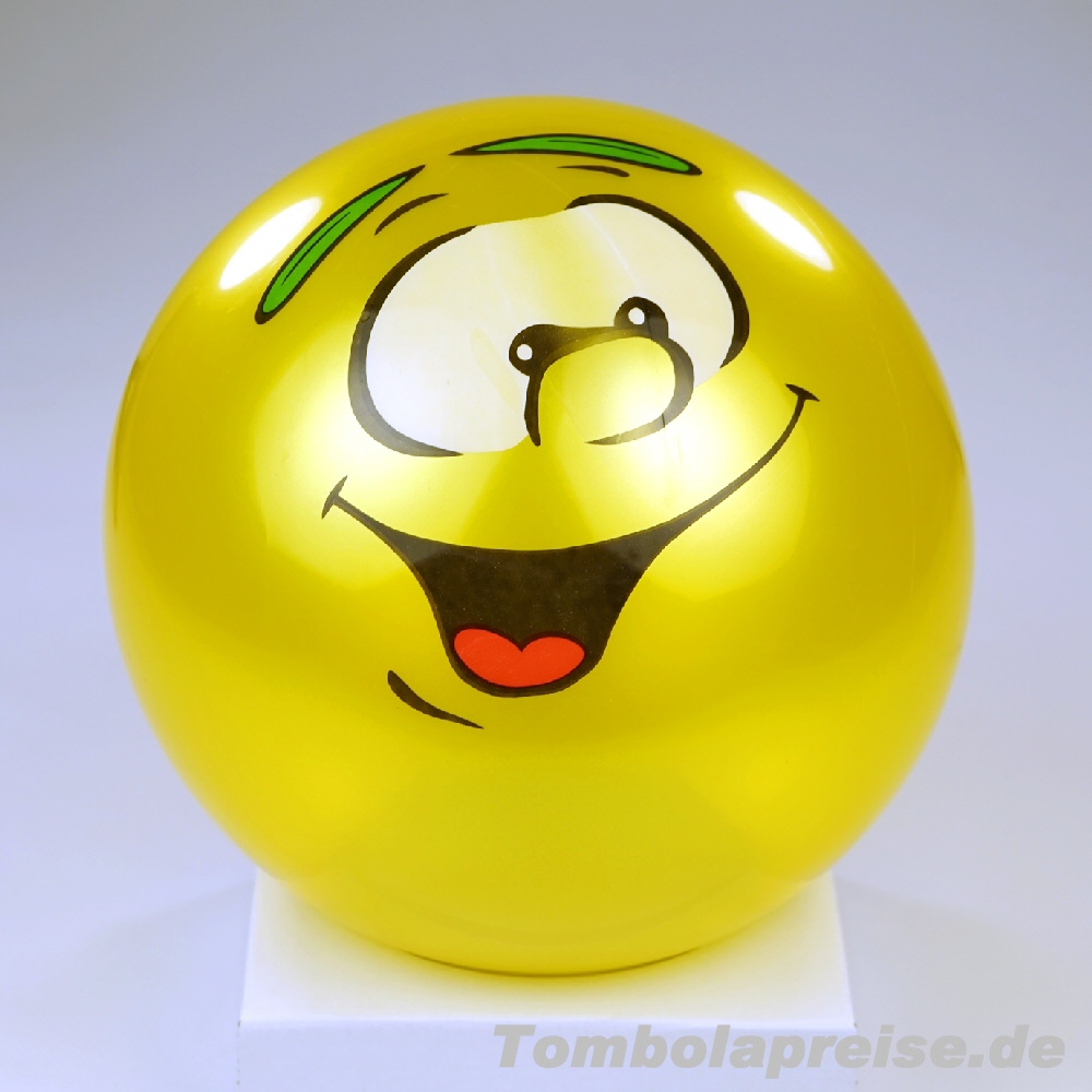 Tombolapreis Ball mit Lachgesicht gelb