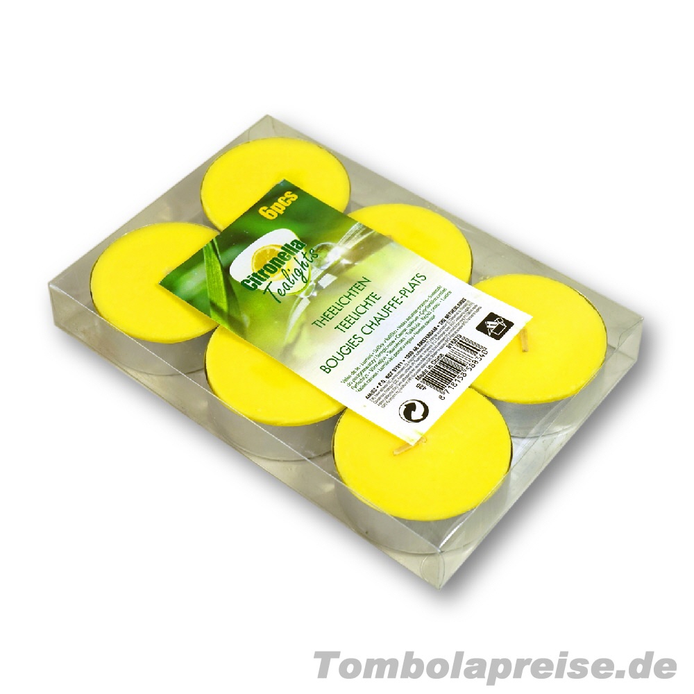 Tombolapreis Citronella-Duftkerzen 6er-Set