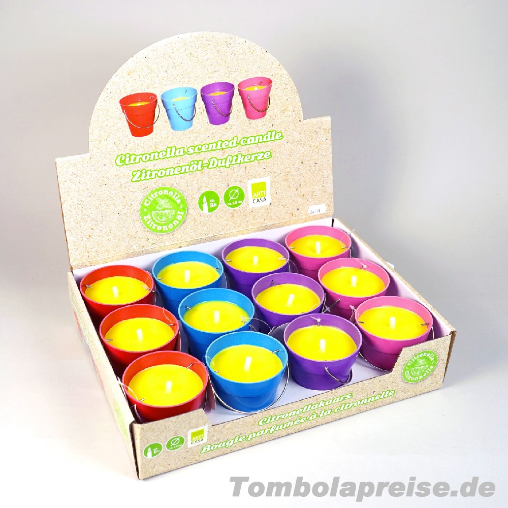 Tombolapreis Citronella-Duftkerzen klein Display