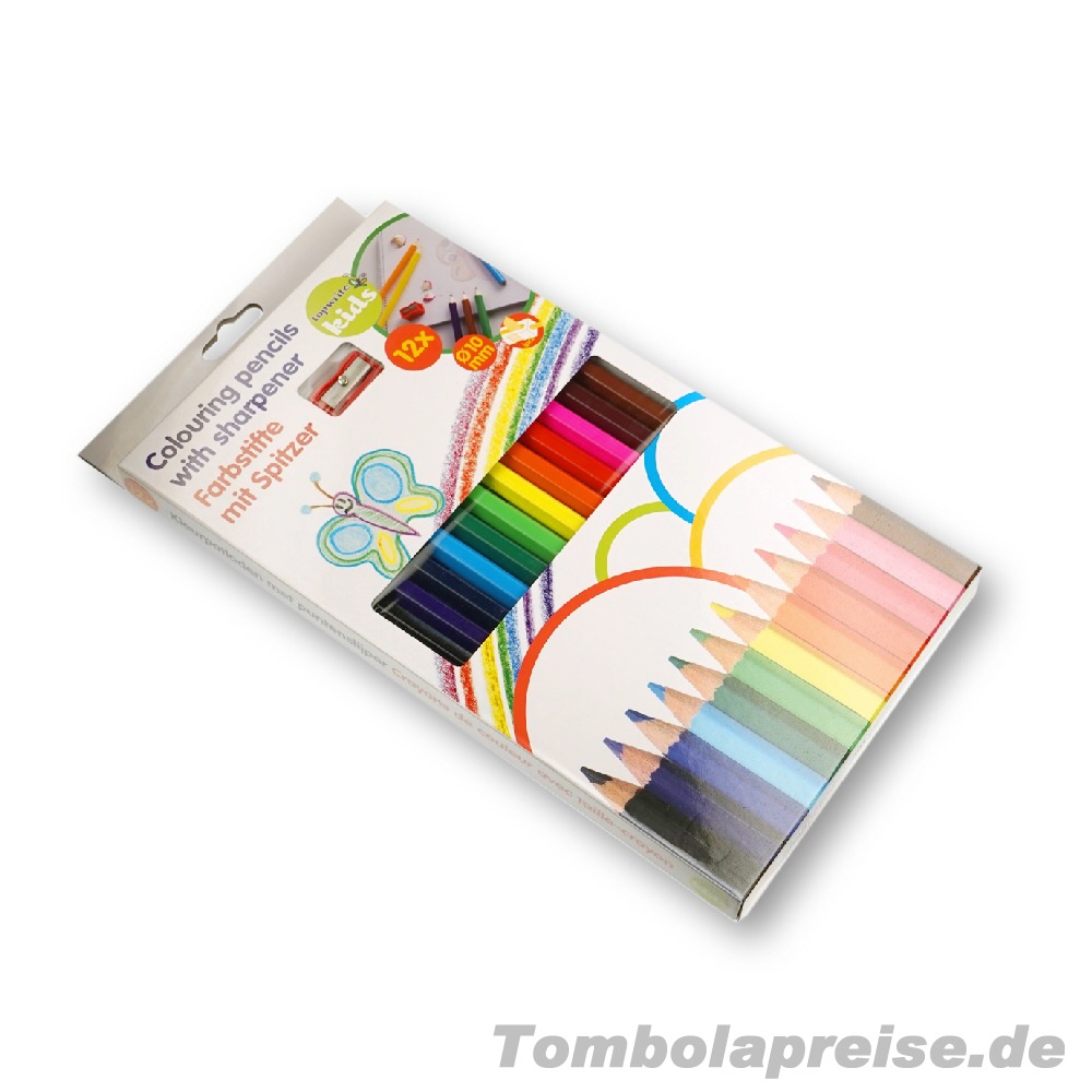 Tombolapreis Farbstifte mit Anspitzer