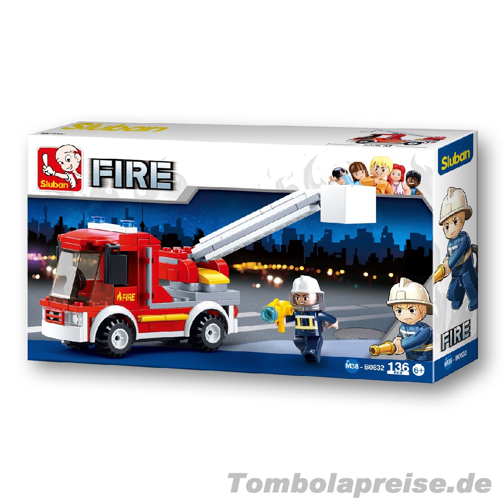 Tombolapreis Feuerwehrfahrzeug Steckbausteinkasten