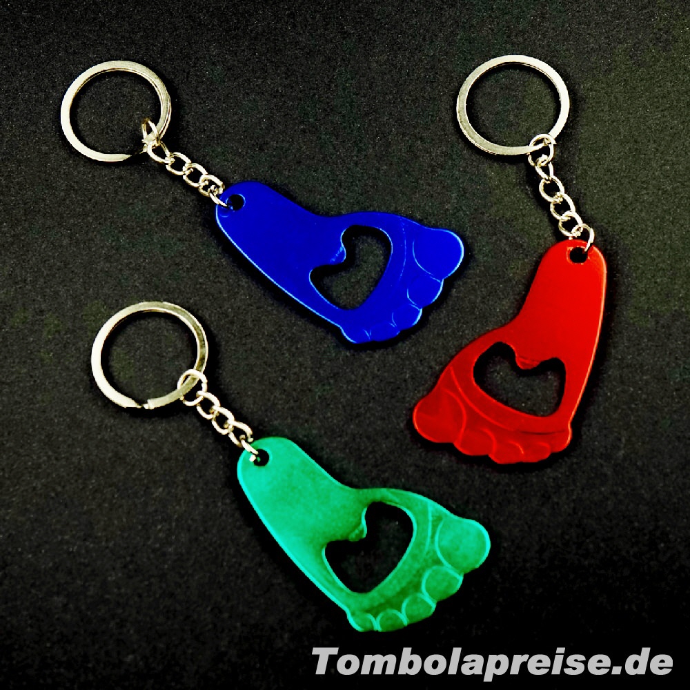 Tombolapreis Flaschen&ouml;ffner Fu&szlig; Anh&auml;nger