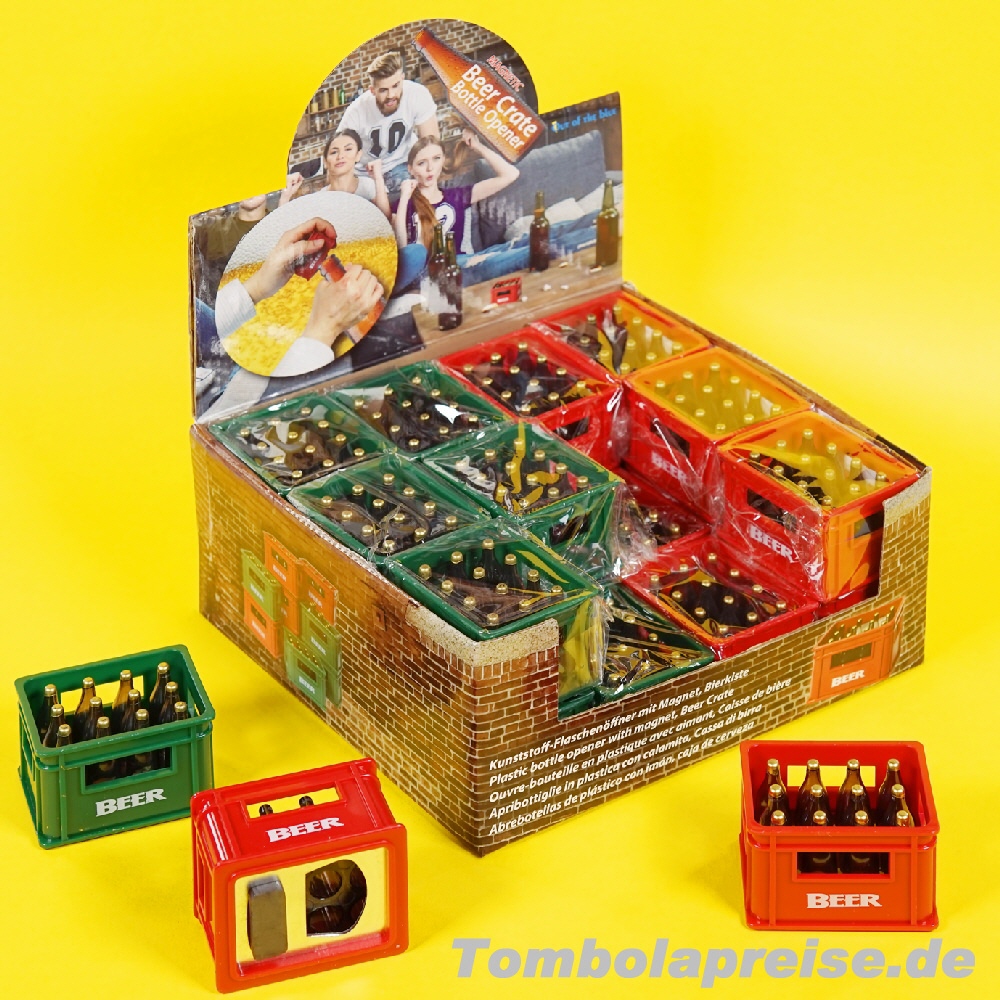 Tombolapreis Flaschen&ouml;ffner Bierkiste mit Magnet