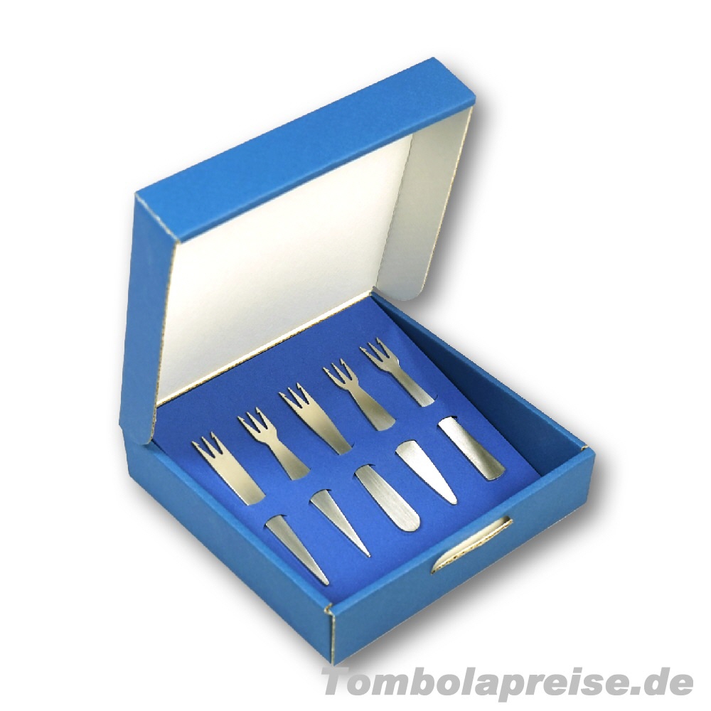 Tombolapreis Pommesgabel-Set blau