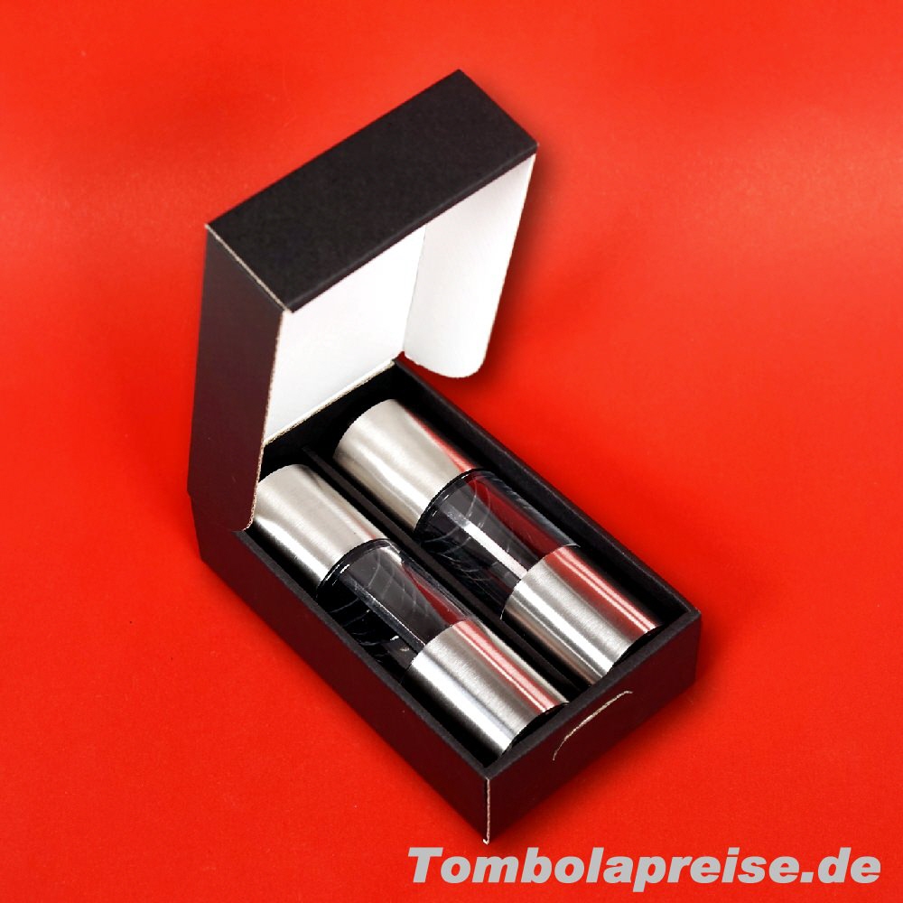 Tombolapreis Salz- und Pfefferm&uuml;hle Geschenbox
