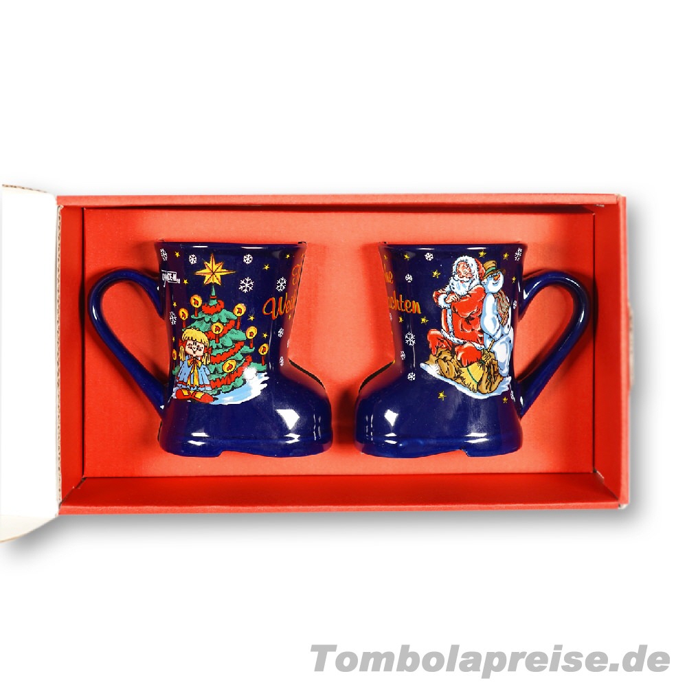 Tombolapreis Weihnachtsstiefel-Tassen-Set