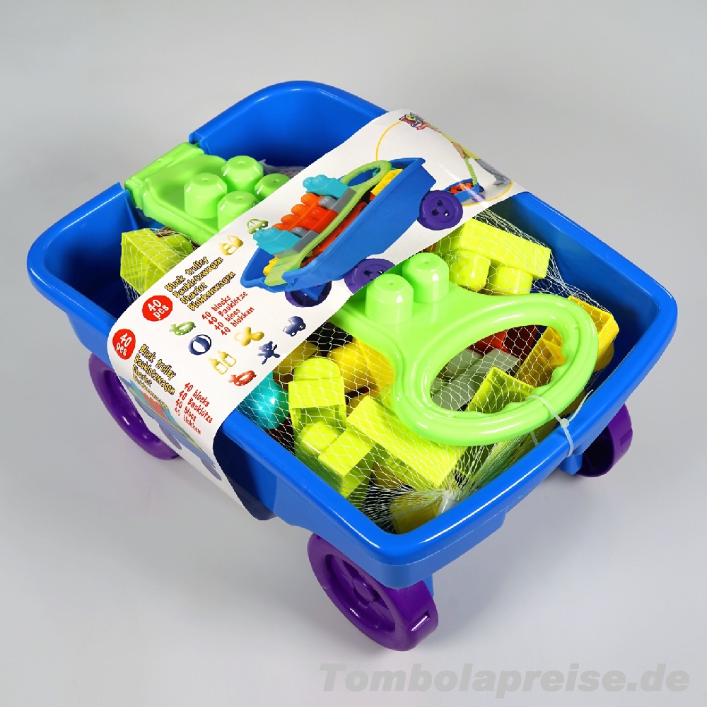 Tombolapreis Kinder-Handwagen mit Bausteinen