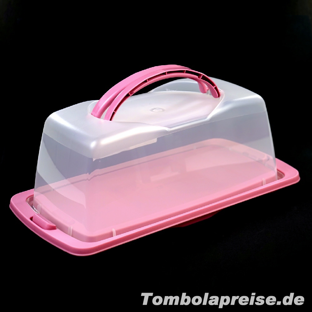 Tombolapreis Kuchenbeh&auml;lter eckig rosa