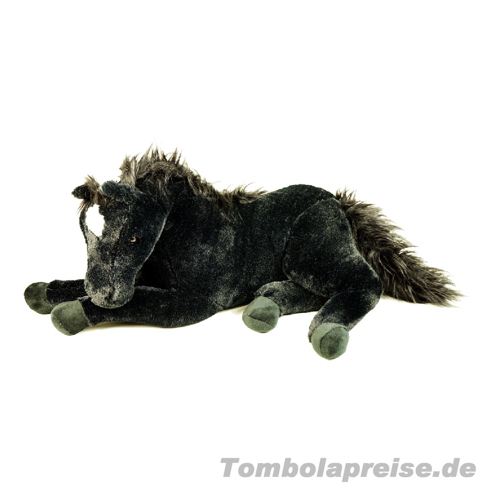 Tombolapreis Pl&uuml;sch-Pferd liegend schwarz 52 cm