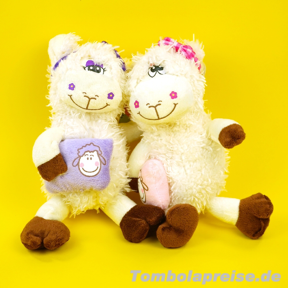 Tombolapreis Pl&uuml;sch-Schaf mit Kissen