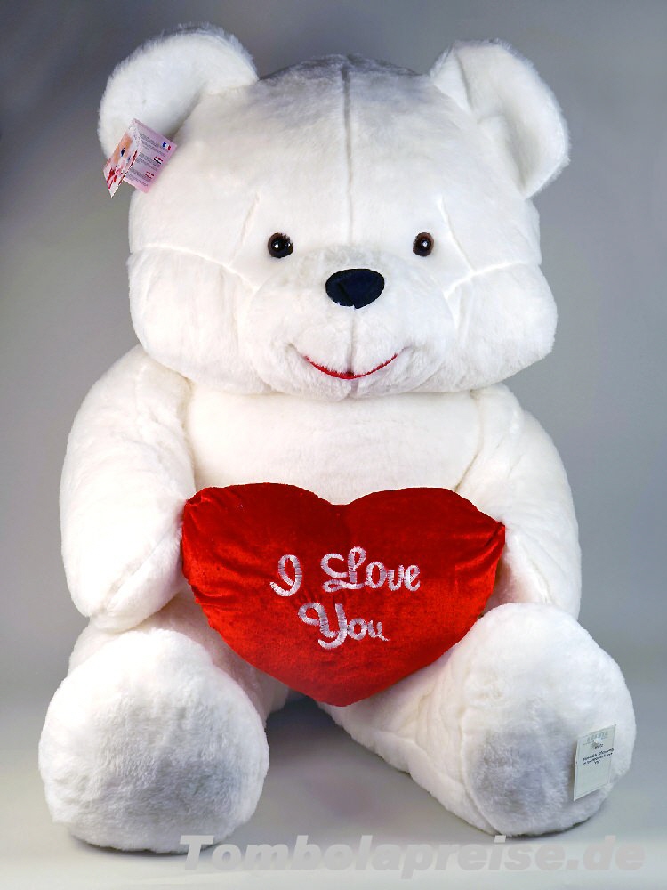 Tombolapreis Pl&uuml;sch-Teddy I love You 120 cm