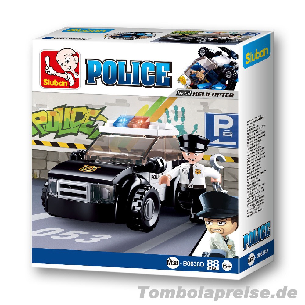 Tombolapreis Polizeiwagen Steckbausteinkasten