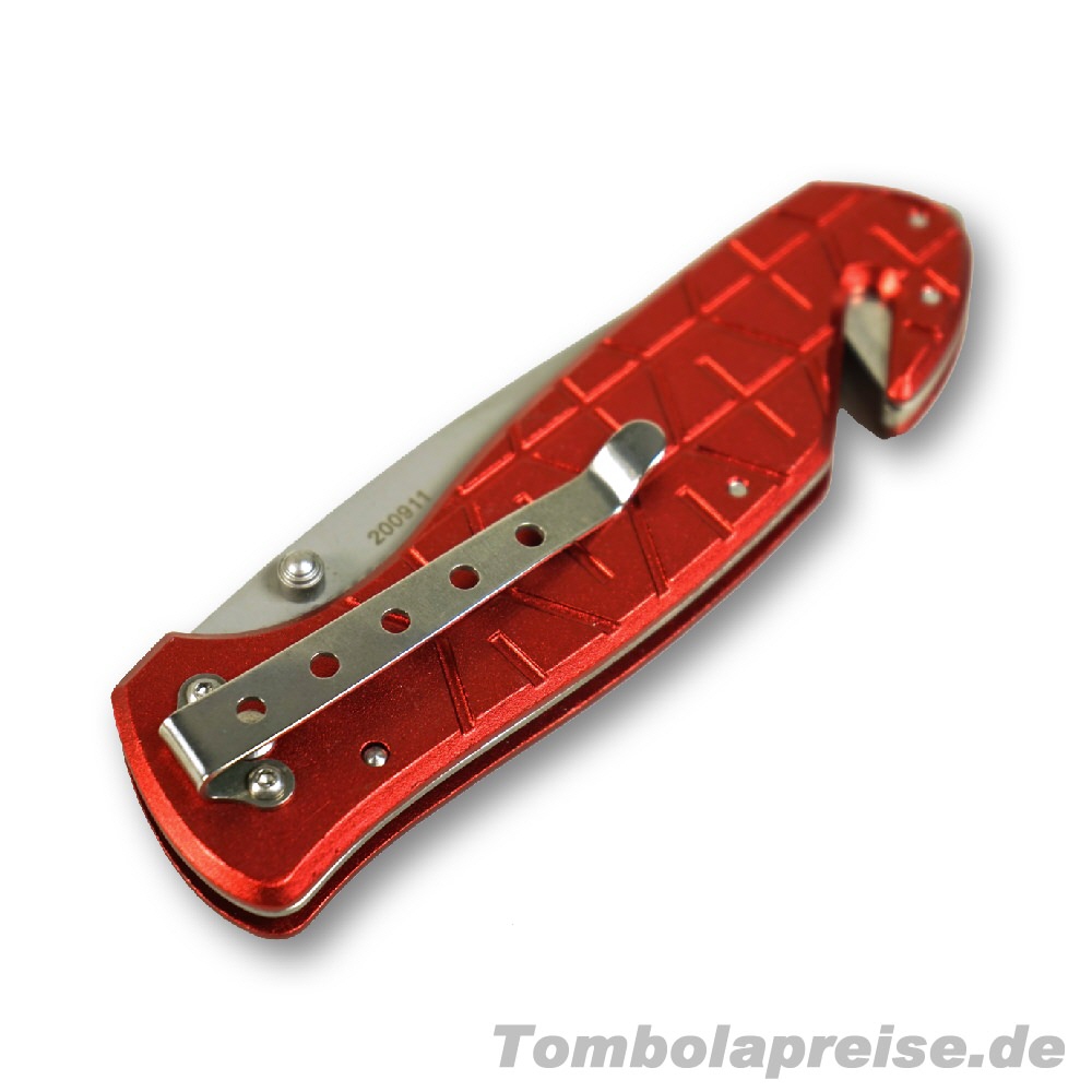 Tombolapreis Rettungsmesser rot metallic