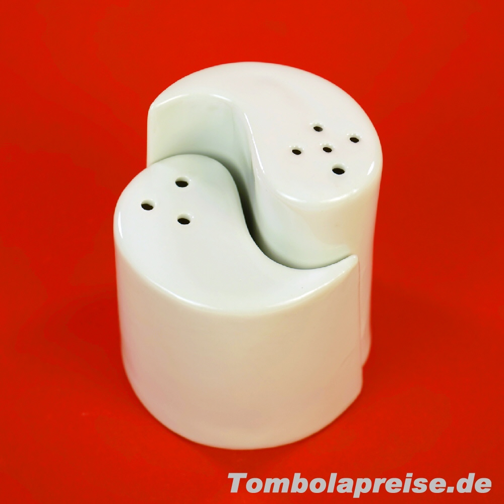 Tombolapreis Salz-Pfeffer-Streuer wei&szlig;