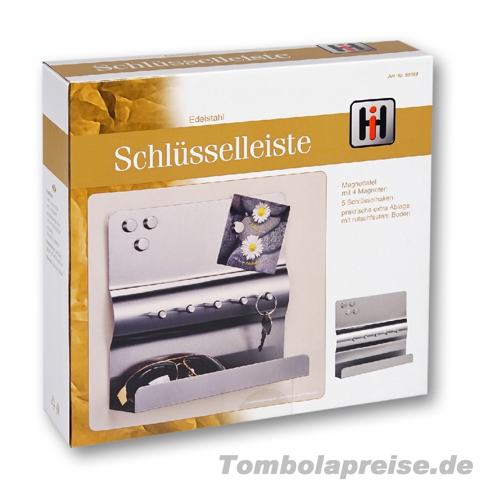 Tombolapreis Schl&uuml;sselbrett Edelstahl