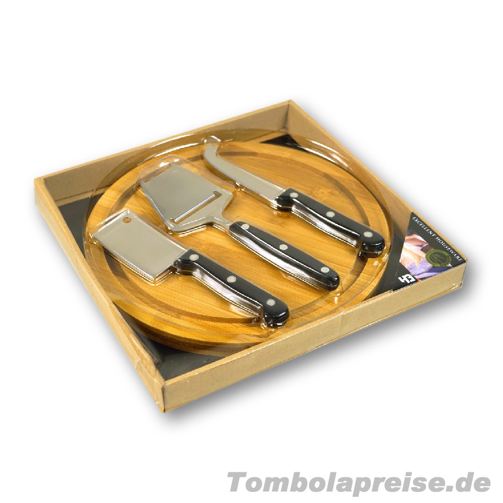 Tombolapreis Schneidbrett mit K&auml;semessern