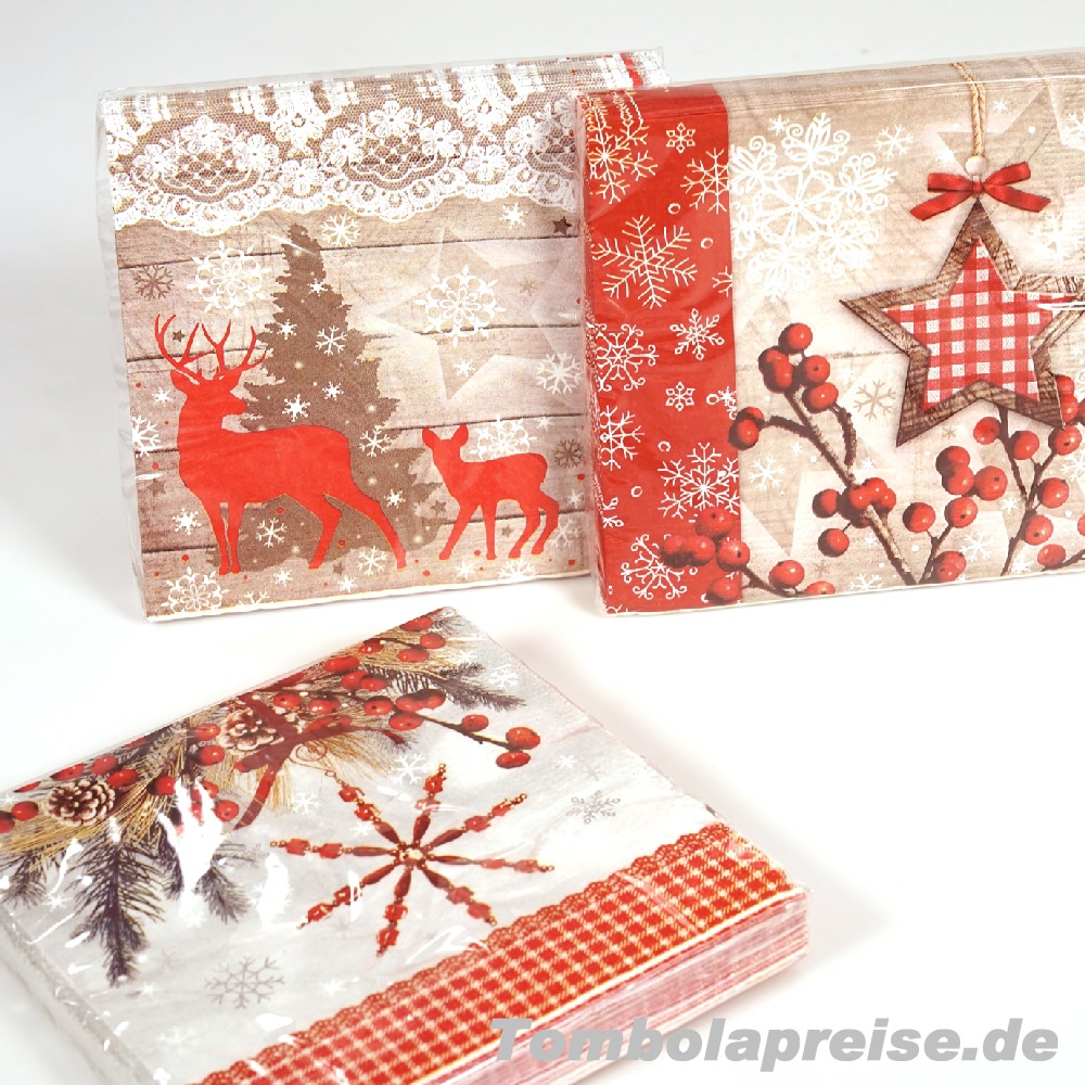 Tombolapreis Weihnachts-Servietten