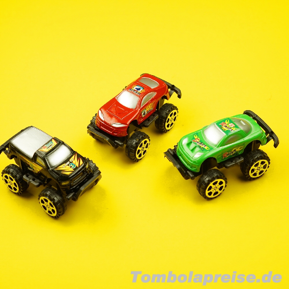 Tombolapreis Spielzeug-Autos mit gro&szlig;en Reifen
