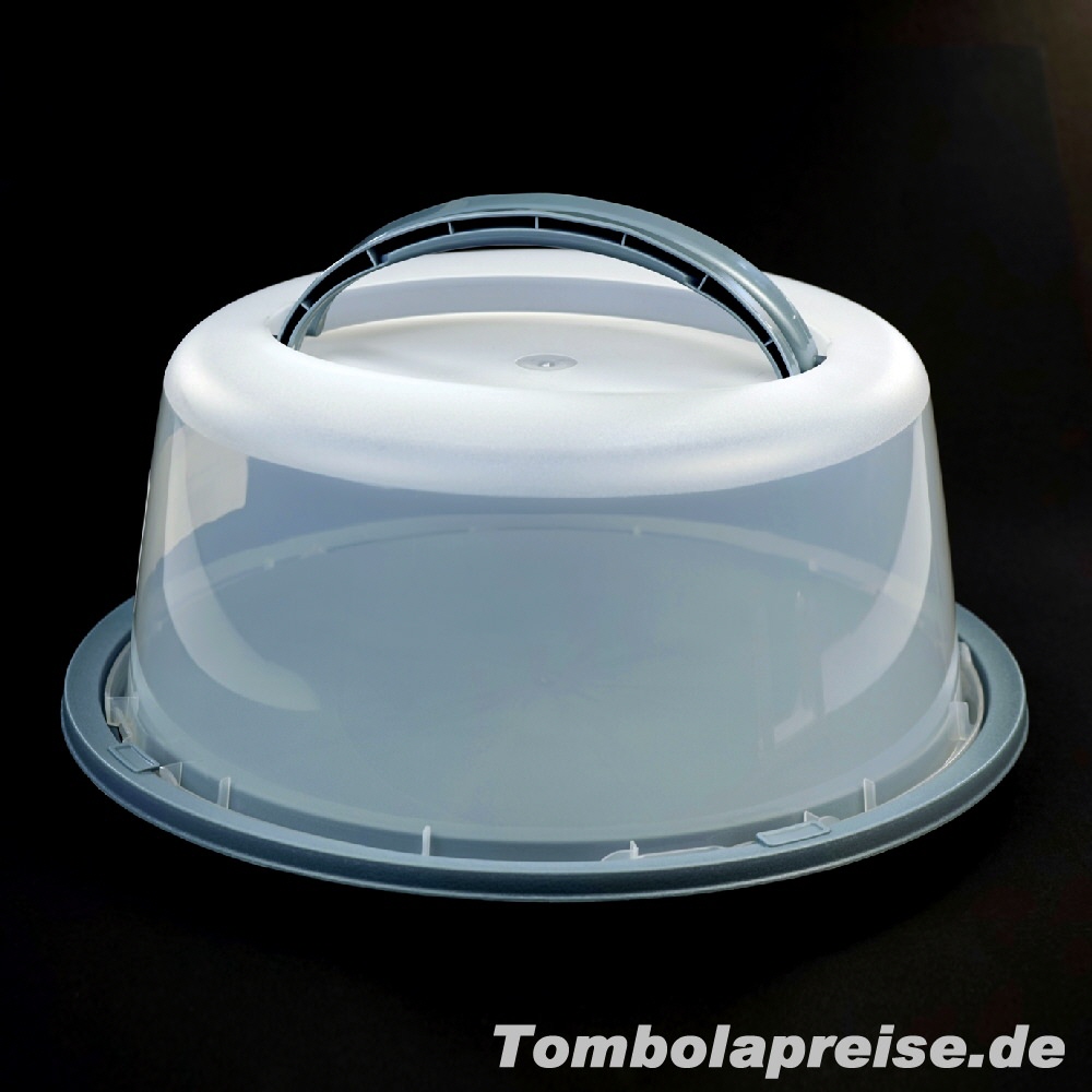 Tombolapreis Tortenbeh&auml;lter rund blau