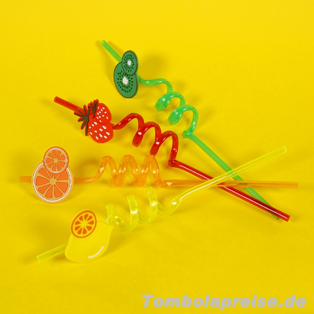 Tombolapreis Fr&uuml;chte-Trinkhalme 4er-Set