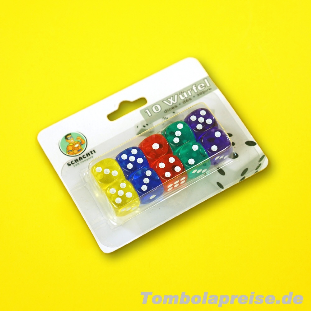 Tombolapreis W&uuml;rfelset bunt