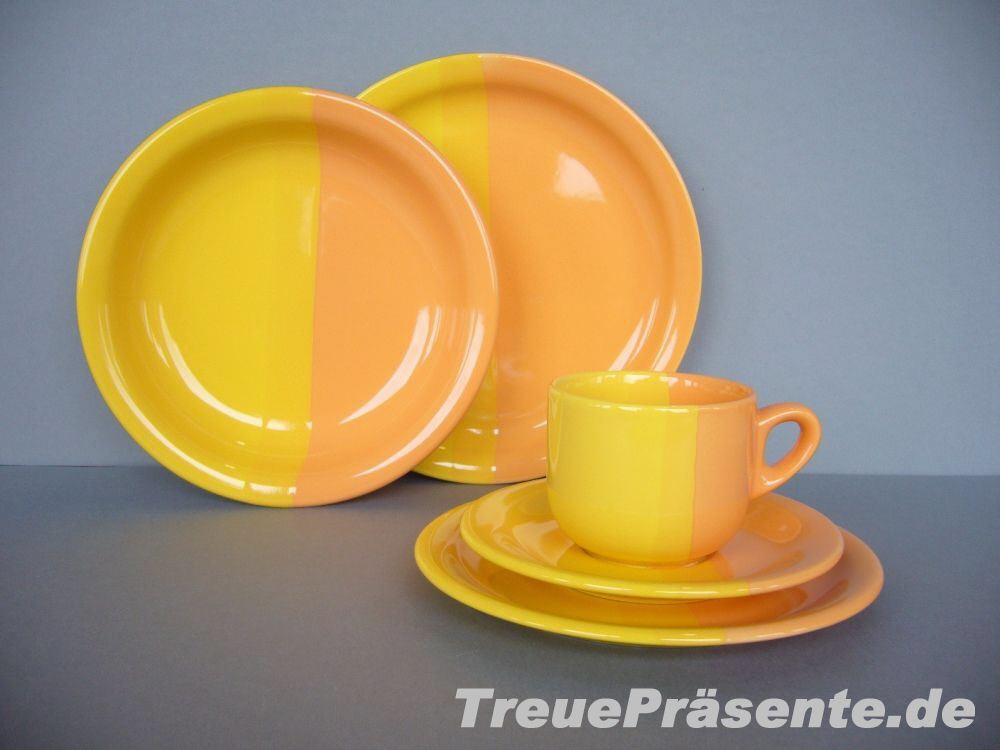 Geschirrset orange 20-teilig