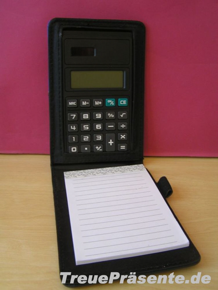 Notizblock mit Taschenrechner