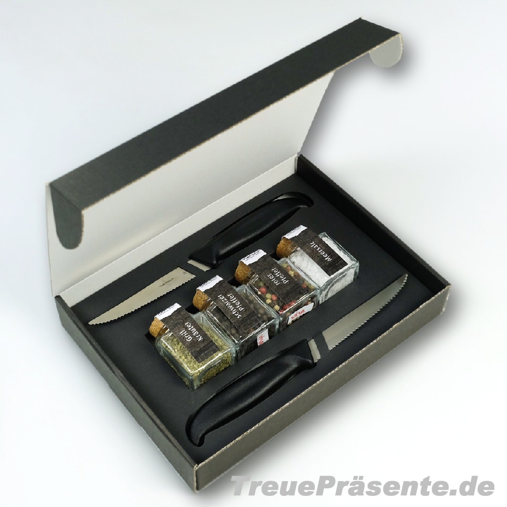 Geschenkverpackung Messer & Gew&uuml;rze im Geschenkset